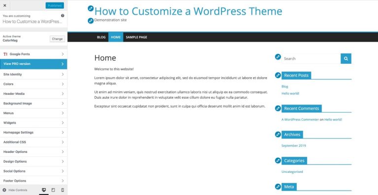 Wordpress Theme Customization